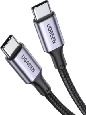 UGREEN USB Type Cケーブル PD対応 100W/5A 超急速充電 USB C ナイロン編み 断線防止 iphone17/16/15シリーズ/iPad/MacBook Pro/Galaxy S24/Matebook/iPad/Xperia等USB-C各種対応(1m, ブラック)