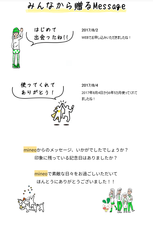 マイネオからのメッセージ